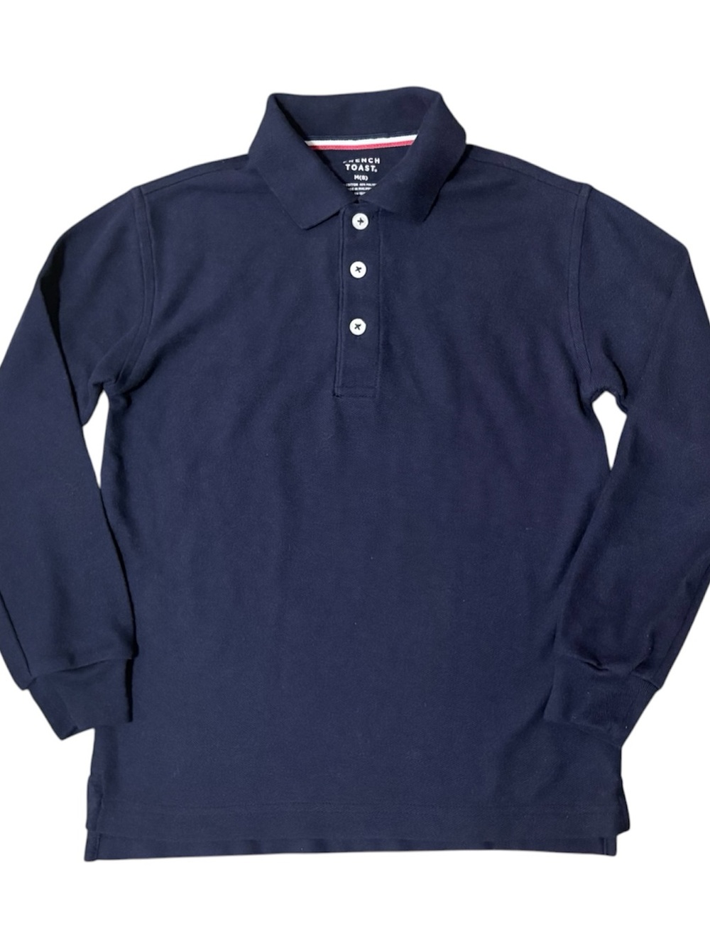 French Toast Boys School Uniform Long Sleeve Pique Polo Shirt Size Medium / 8
